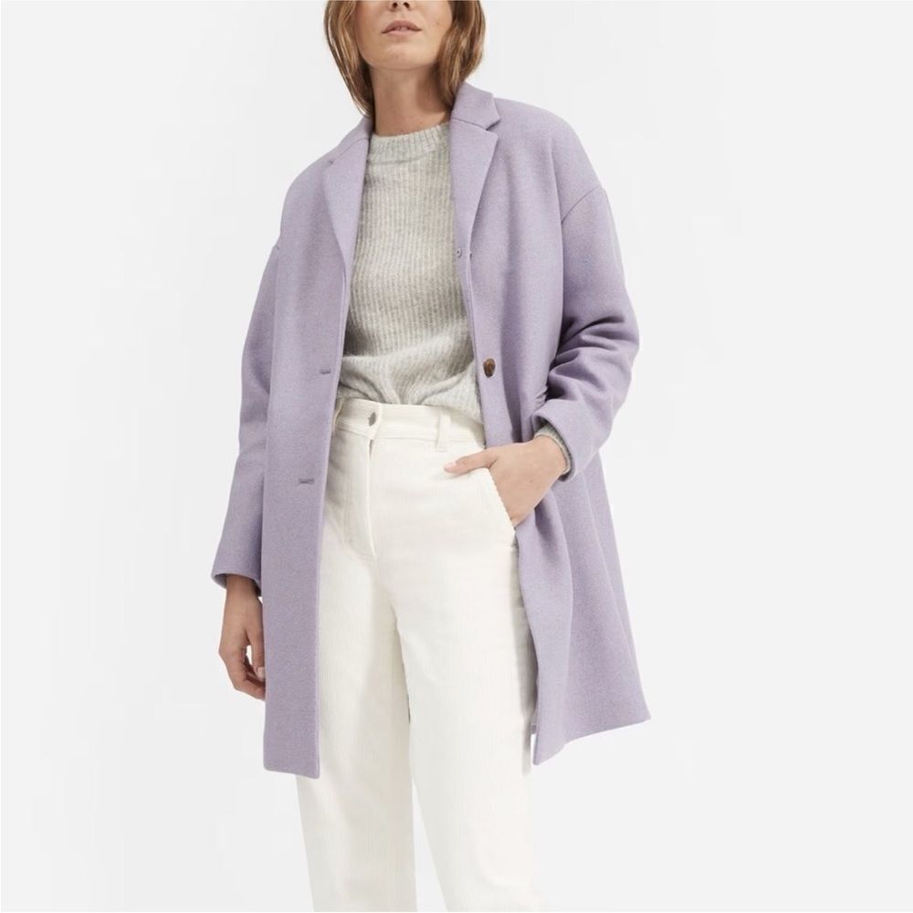 NWT Everlane Cocoon Wool blend Coat in Lavender / Purple - Picture 3 of 13